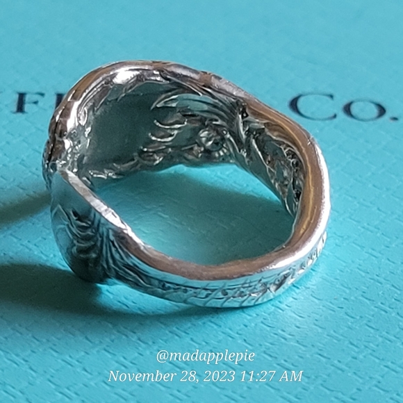1880 Tiffany & Company Chrysanthemum Spoon Ring Handmade in Sterling Silver #18 - Picture 8 of 16
